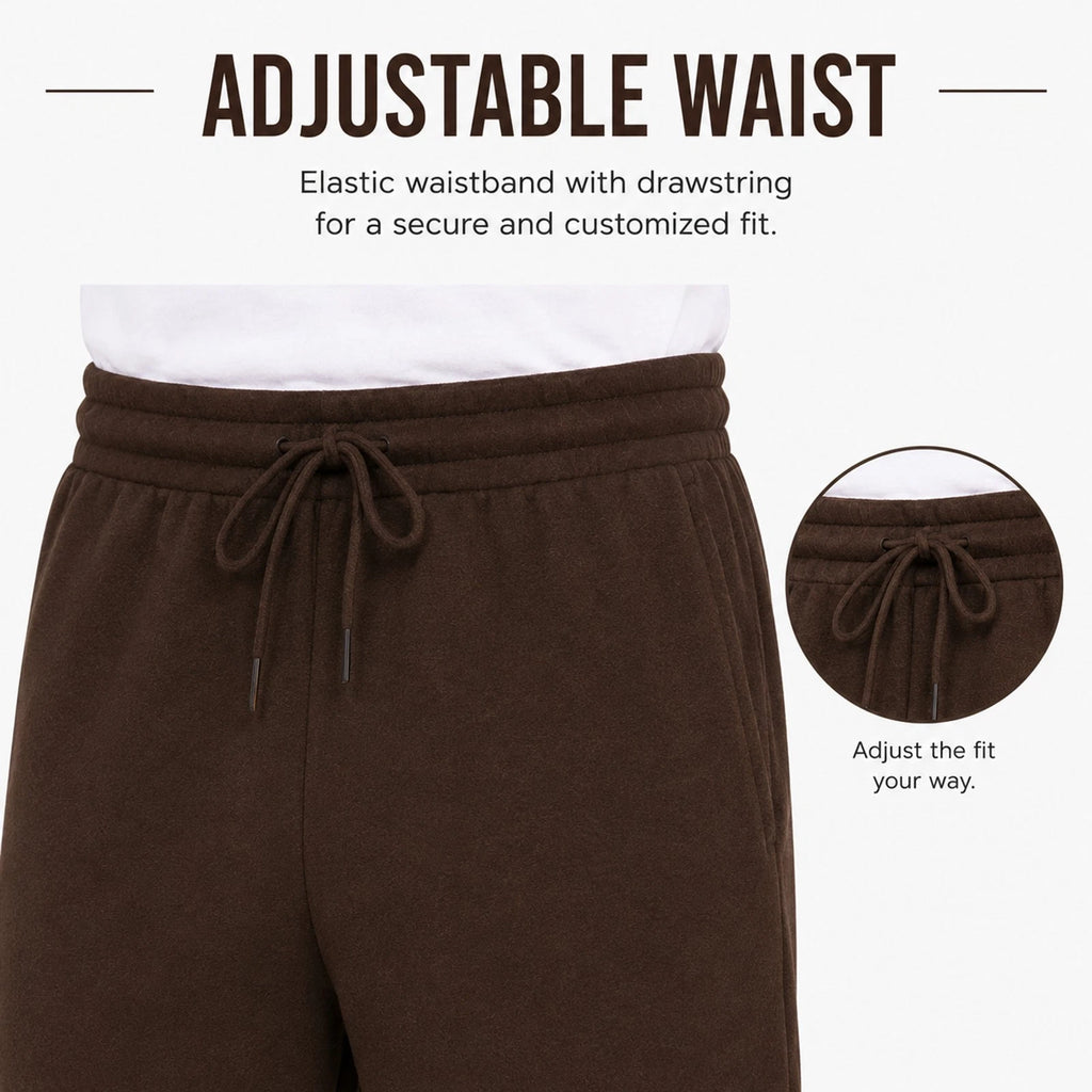 3-Pack Men's Heavyweight Fleece Sweatpants Straight Fit Elastic Waistband S-3XL