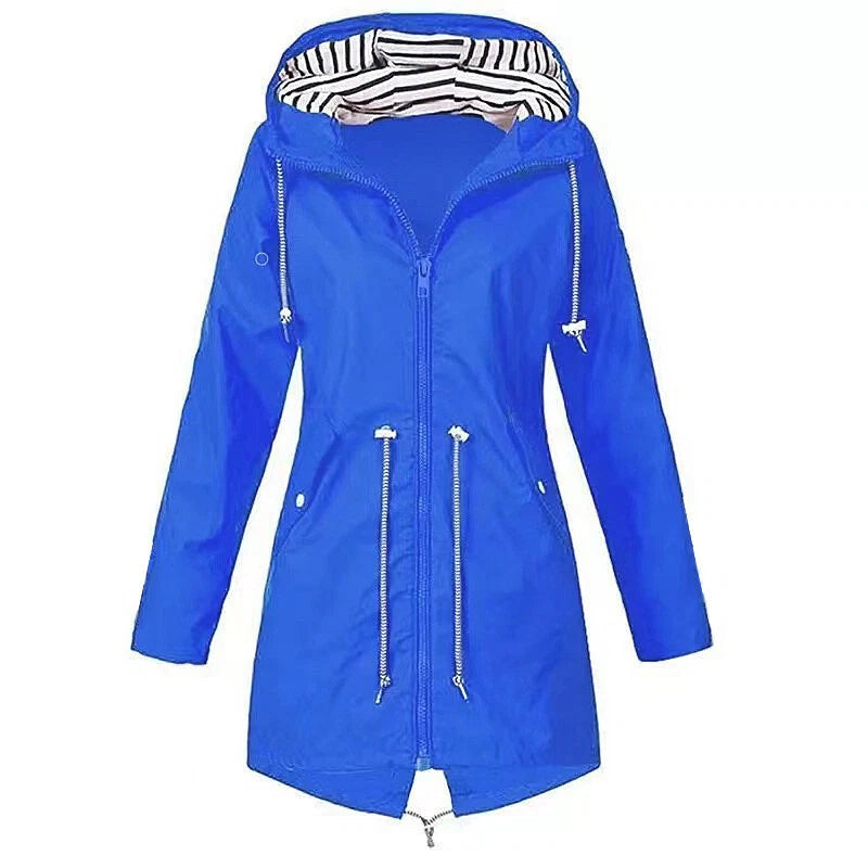 Womens Waterproof Raincoat Ladies Outdoor Wind Rain Forest Jacket Coat
