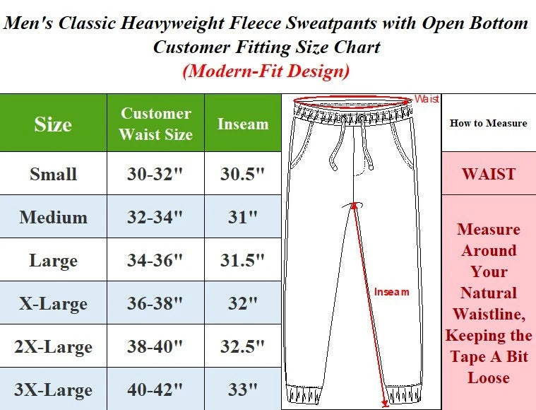 3-Pack Men's Heavyweight Fleece Sweatpants Straight Fit Elastic Waistband S-3XL