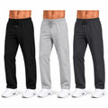 3-Pack Men's Heavyweight Fleece Sweatpants Straight Fit Elastic Waistband S-3XL